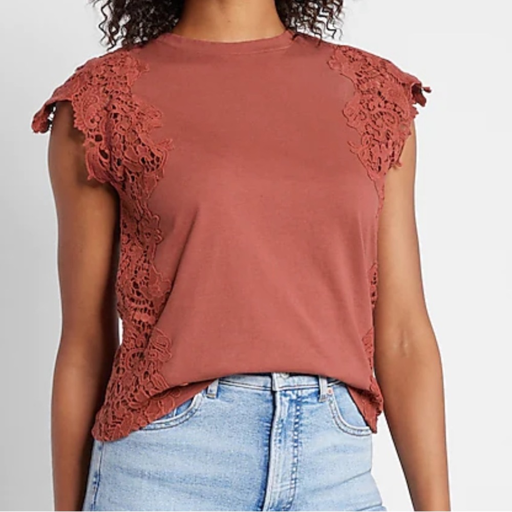 🖤Pick 5/$25 Express Short Sleeve Laced Top - Size S